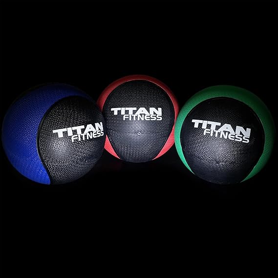 Titan Fitness 3 Weighted Medicine Balls 6lb10lb Rubber