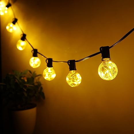 G40 Globe String Lights 25 Led Fairy Light Bulbs Starry Ball Warm White Led String Lights By Yitee For Patio Garden Party Wedding Christmas Indoor Outdoor Decoration Warm White Amazon In Garden Outdoors