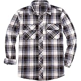 Men's Heavyweight Buffalo Plaid Flannel Shirt Casual Button Down Brushed Flannel Shirts,100% Cotton
