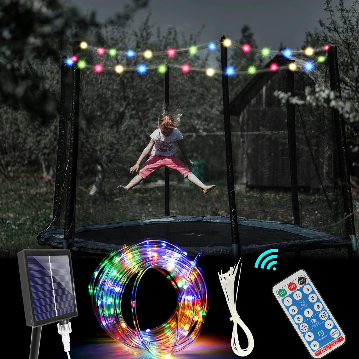 Online Discount Tkaie Waterproof 39 3ft Trampoline Lights Trampoline Led Lights Solar Powered For 5ft 6ft 8ft 10ft 12ft Trampoline Outdoor Game Trampoline Accessories Good Gift For Kids Online Shopping Www Seahorsesailingschool Com