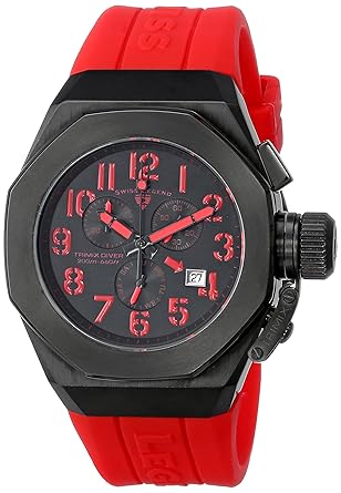 Mens 10542-Bb-01-Rda Trimix Diver Chronograph Black Dial Red Silicone Watch