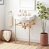 Signature Hardware 480504 Cierra 24-1/4" Vitreous China Console Bathroom Sink with 3 Faucet Holes at 8" Centers