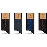 RAFRAY Bamboo Viscose Dress Socks Classic, Men's Premium Lightweight Thin Crew Socks With Gift Box, 4 Pairs, Size 7-11.5