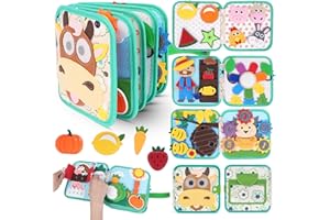 Cobelae Busy Book for Toddlers, Montessori Toys Busy Board for 3 Year Old, Felt Toddler Quiet Book, Educational Learning Activity Books, Kids Travel Toys, Gifts for Boys & Girls Ages 3+