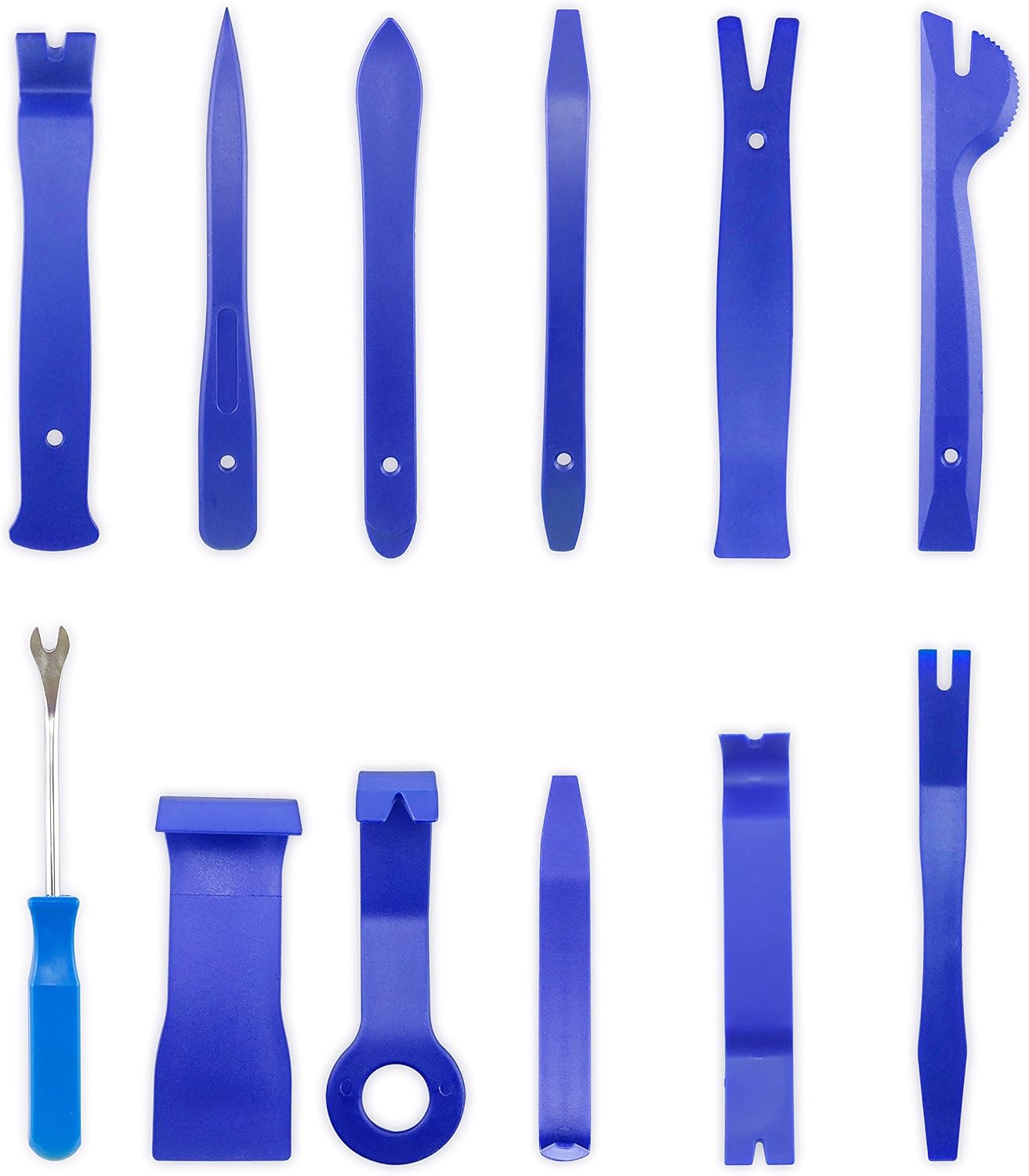homEdge Auto Trim Removal Kits of 12 Pcs, Tool Kits for Car Radio Installation, Upholstery Removal Kit Pry Bar Scraper Set-Blue