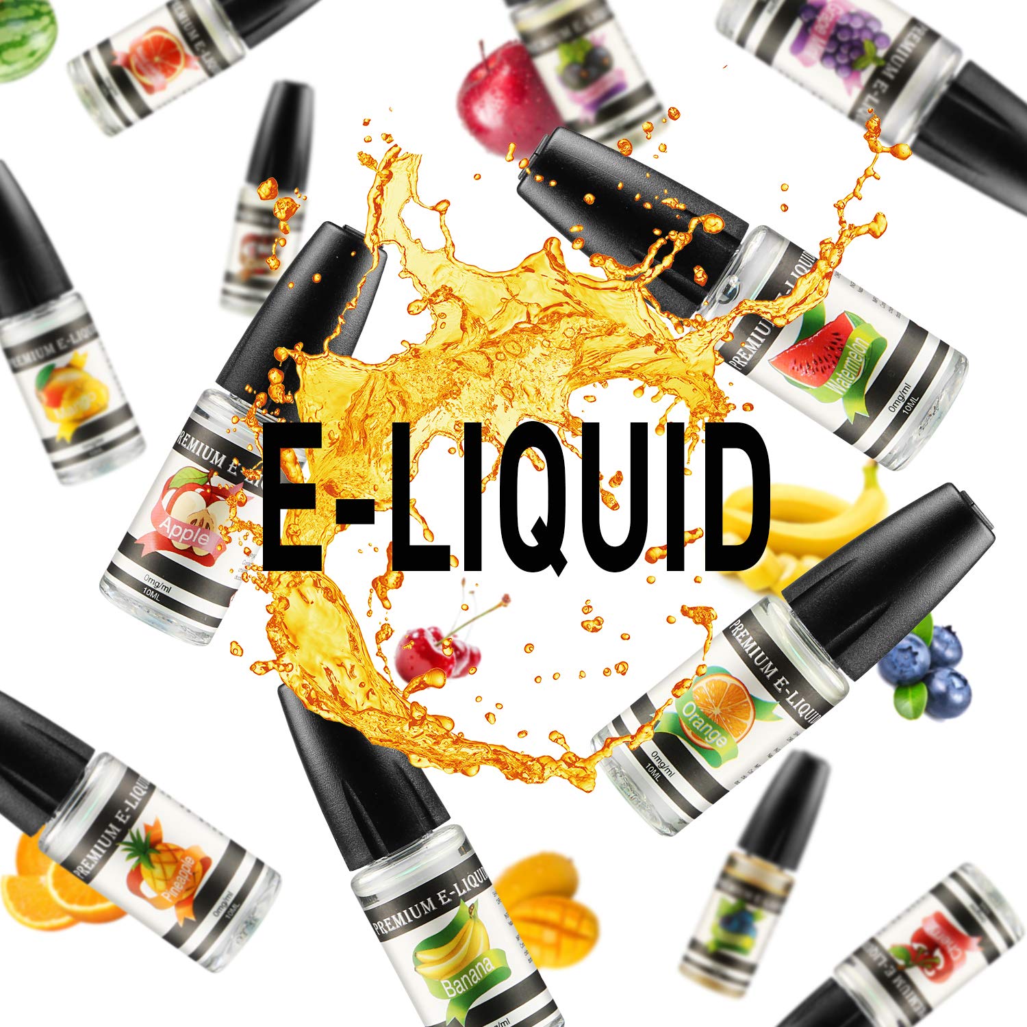 WOSTOO E Liquids, 12 X 10mL E-Liquid für E-Zigarette ohne Nikotin VG50%/PG50%, E-Shisha Elektrische Zigarette,E Liquids für E Zigaretten/Elektrische Zigarette/E Shisha