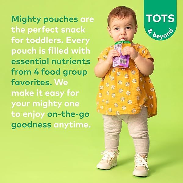 PLUM ORGANICS MIGHTY MORNING ORGANIC TODDLER FOOD – APPLE, BLACKBERRY, PURPLE CARROT, GREEK YOGURT, AND OAT – 4 OZ POUCH (PACK OF 4) – ORGANIC FRUIT AND VEGETABLE TODDLER FOOD POUCH