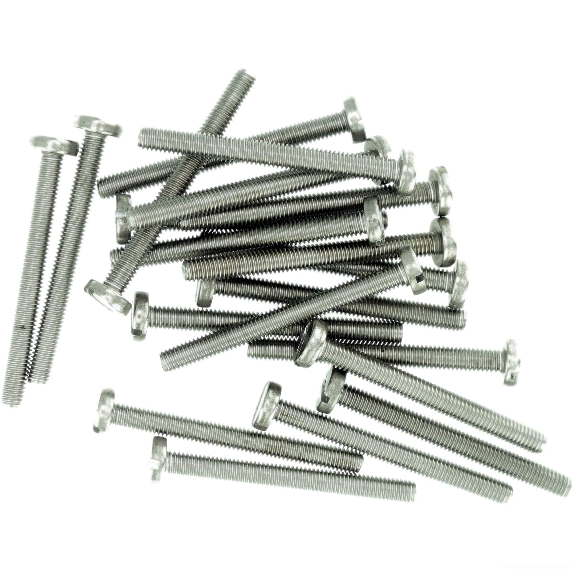 M6 (6mm x 35mm) Slot Pan Machine Screw (Bolt) - Stainless Steel (A2) (Pack of 20)