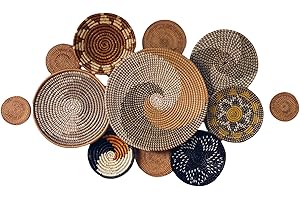 ChumDecor Boho Wall Basket Decor, Wall Hanging Decor, Decorative Baskets for Home Decor, Boho Basket Wall Decor Set, Hanging Basket Wall, Woven Basket Set