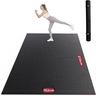 HAPBEAR Large Yoga Mat 7x5 ft 8mm Non-Slip Extra Cushioning