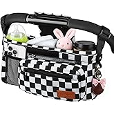 Guiseapue Universal Stroller Organizer with Cup Holder: Baby Essentials, Stroller Caddy with Shoulder Strap, Detachable Phone Bag, Stroller Accessories, Chirstmas New Moms Baby Gifts