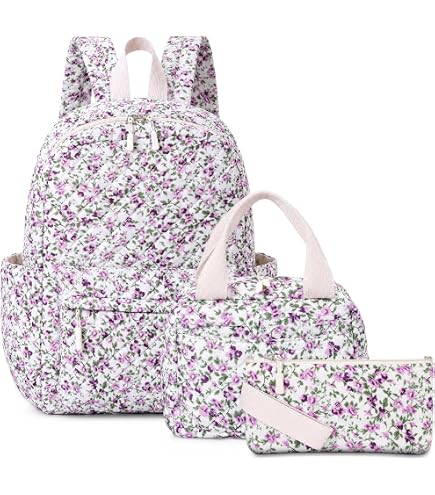 Amazon.com: Shyyween 3 Pcs Backpack Bags Set Cotton Quilted  display picture 2