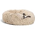 Best Friends by Sheri The Original Calming Donut Cat and Dog Bed in Shag Fur, Machine Washable, High Bolster, Multiple Sizes 