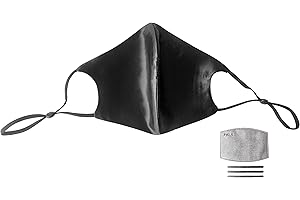 Hugs Living 100% Mulberry Silk Face Mask with Filter Pocket and Adjustable Ear Loops, 4 Pieces Nose Wire and 1 Piece Filter a