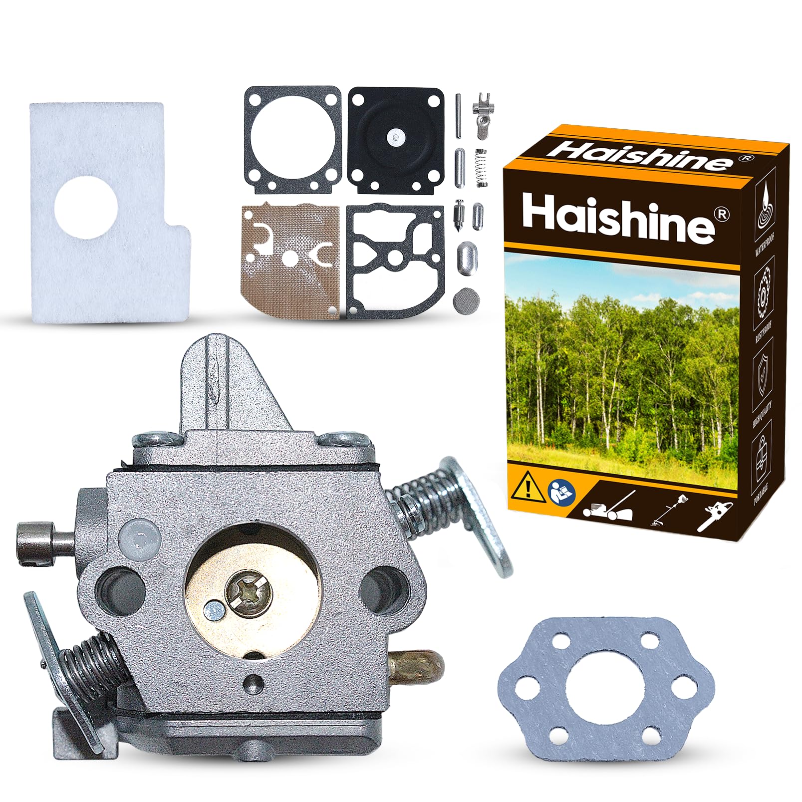 Haishine Carburetor w/Carb Diaphragm Gasket Air Filter Kit for STIHL 017 018 MS170 MS180 MS 170 180 Chainsaw OEM # for ZAMA C1Q-S57