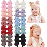 Jollybows 20pcs Baby Hair Clips Girls Bows 2" Mini Alligator Clip Toddler Pigtail Bow Fine Hair Clip Light color