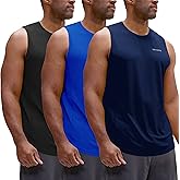 DEVOPS 3 Pack Sleeveless Men's Muscle Shirts Dry Fit Tank Top