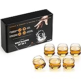 Spinning Shot Glasses Set of 6, Cute Shot Glasses for Whiskey, Tequila, Liquor, Vodka, Bar Glassware, Resistant Glass, 2.5 oz