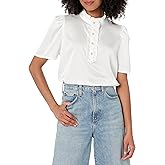 Karl Lagerfeld Womens Ruffle Detail Short Sleeve Blouse