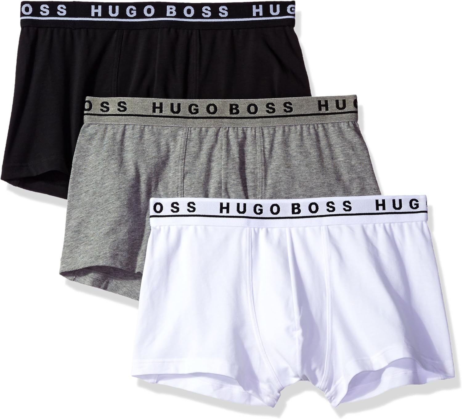 Hugo Boss Men's 3-Pack Stretch Cotton Regular Fit Trunks: Clothing