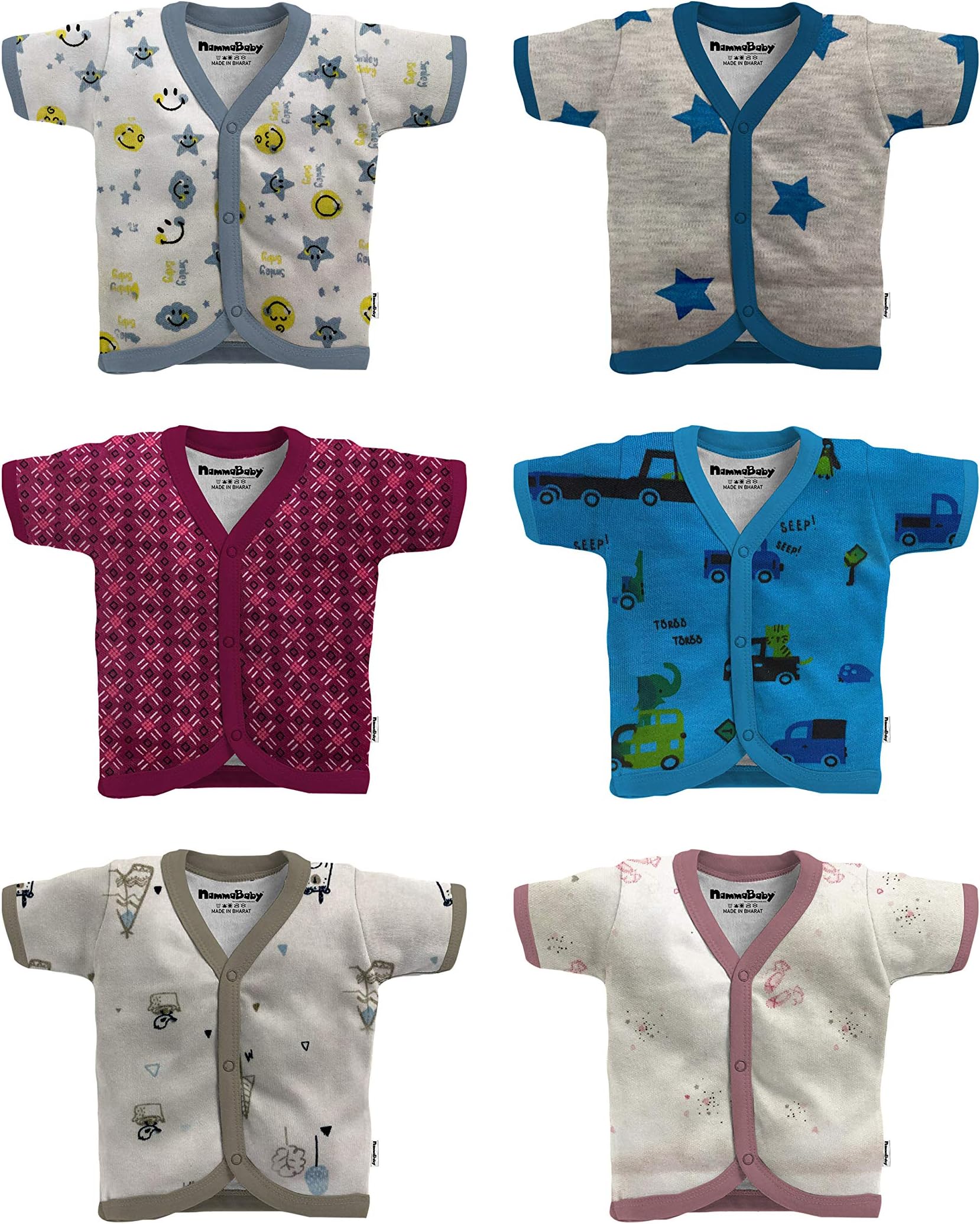 Tinchuk Baby Boys' & Baby Girls' T-Shirt (Pack of 6)