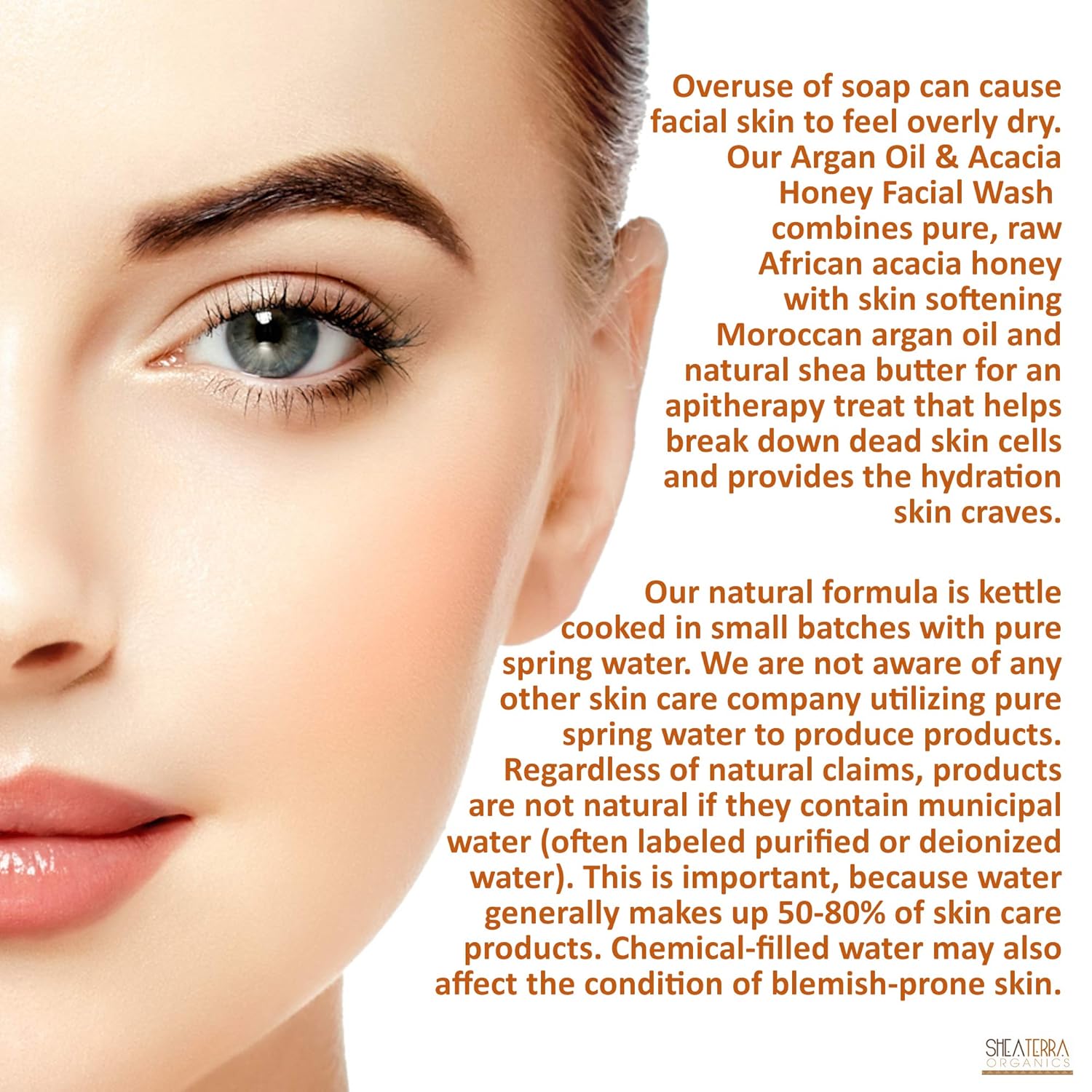 Shea Terra Organics Argan Oil & Acacia Honey Facial Wash Cleanser - Anti Aging, Breakout & Wrinkle Reducing Face Wash for Clear & Reduced Pores - With Organic & Natural Ingredients - 4 oz: Beauty