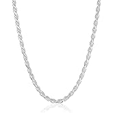 Amazon Essentials Sterling Silver Diamond Cut 14 Inches Rope Chain Necklace