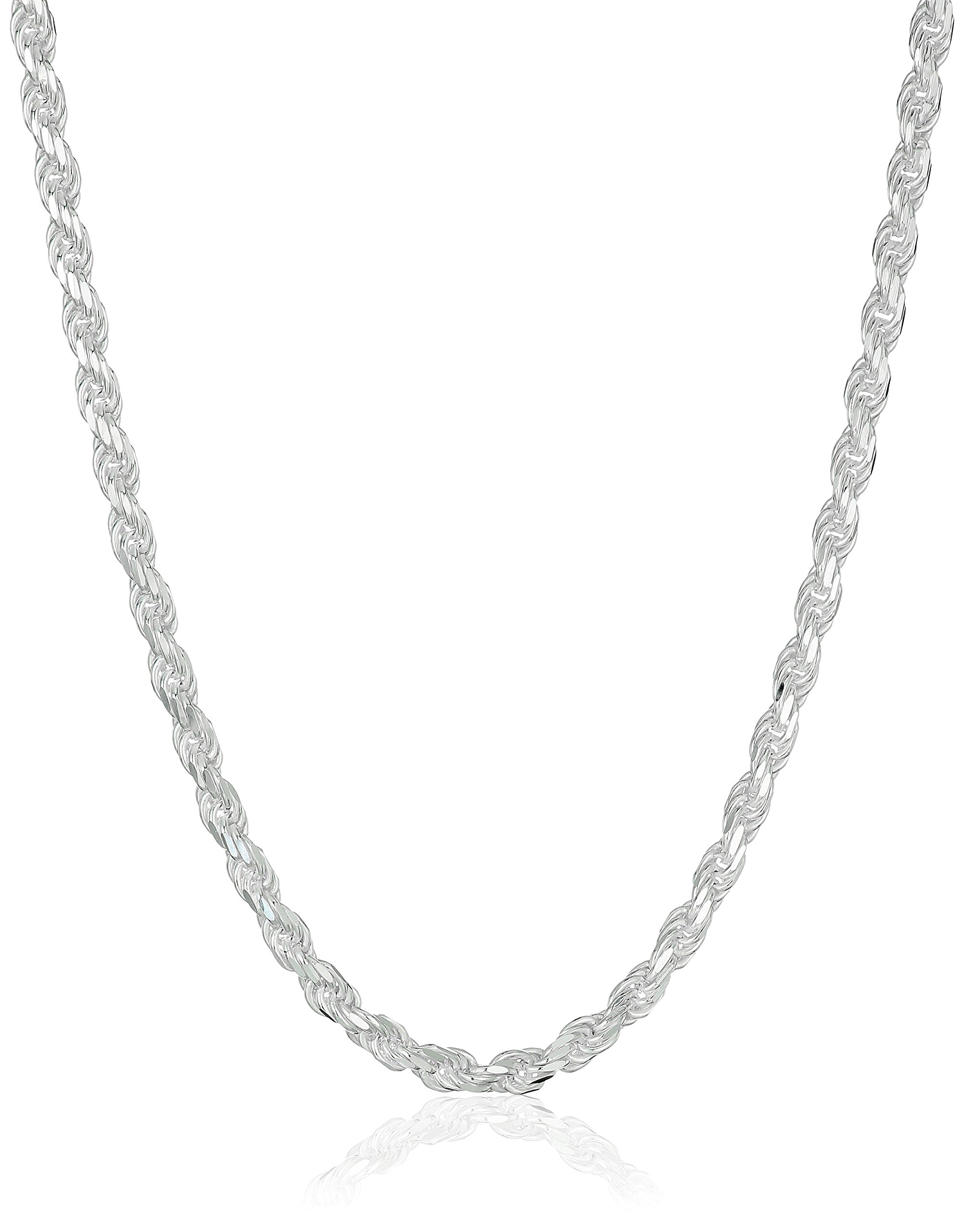 Photo 1 of Amazon Essentials Sterling Silver Diamond Cut Rope Chain Necklace, 20"(Previously Amazon Collection)