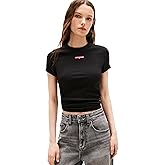 Tommy Jeans Womens Graphic Tee with Printed Script Logo Detail