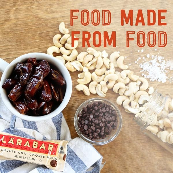 LARABAR GLUTEN FREE BAR, PEANUT BUTTER CHOCOLATE CHIP, 1.6 OZ BARS (16 COUNT), WHOLE FOOD GLUTEN FREE BARS, DAIRY FREE SNACKS