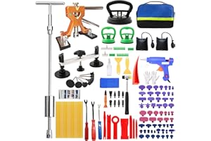 Srepat 131PCS Paintless Dent Repair Kits Car Dent Removal Tools Come with Many Kinds of Dent Puller and All Glue Tabs Removing Big dents Small Dents,Dings, Hail Damage All Without Painting