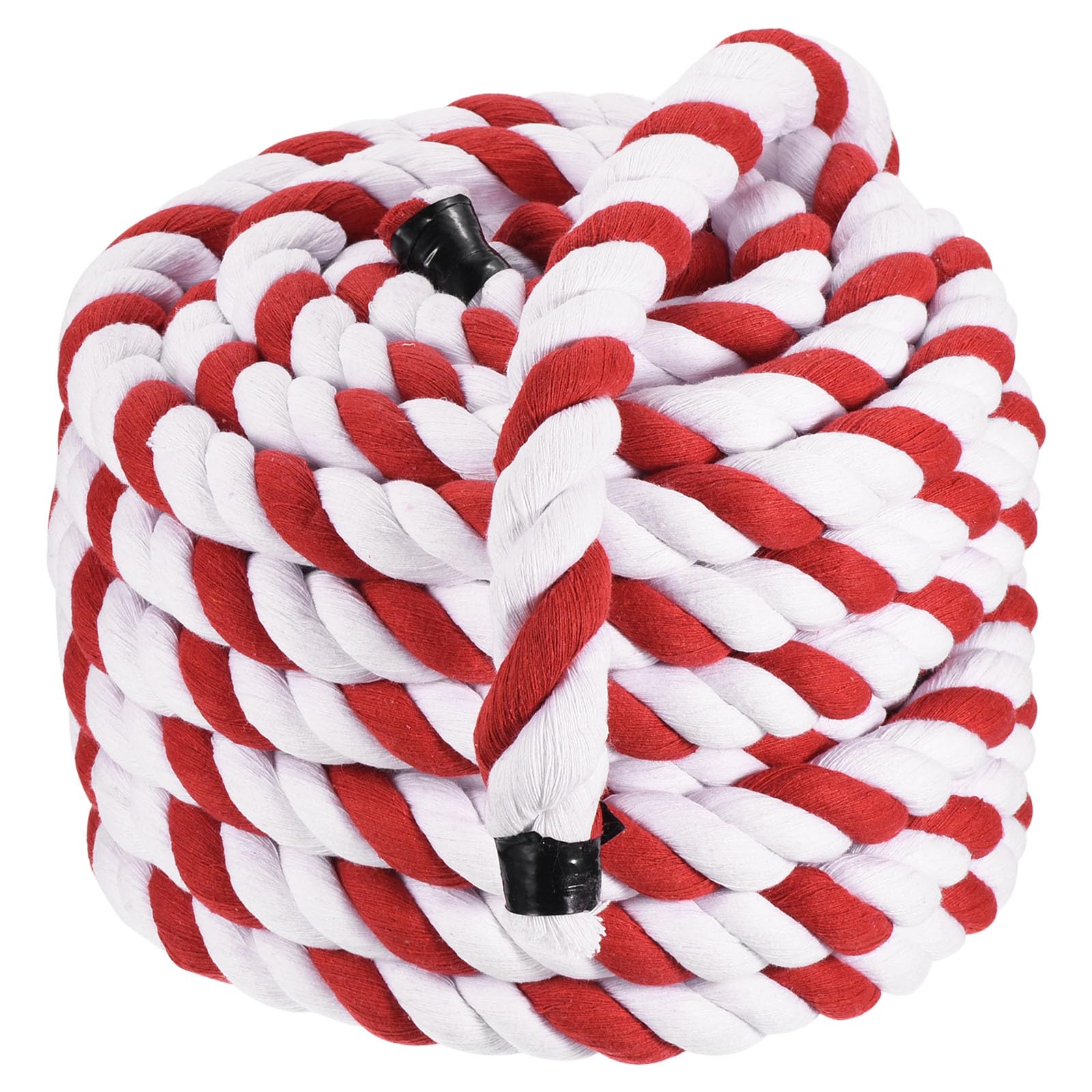 Photo 1 of PATIKIL 1 Inch x 50 Feet Natural Twisted Cotton Rope 3 Strand Strong Thick Cotton Rope Tug of War Rope for Railings Crafts Games Home Decor, Red White