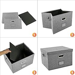 JSungo 2 Pack File Box with 10 Hanging Filing
