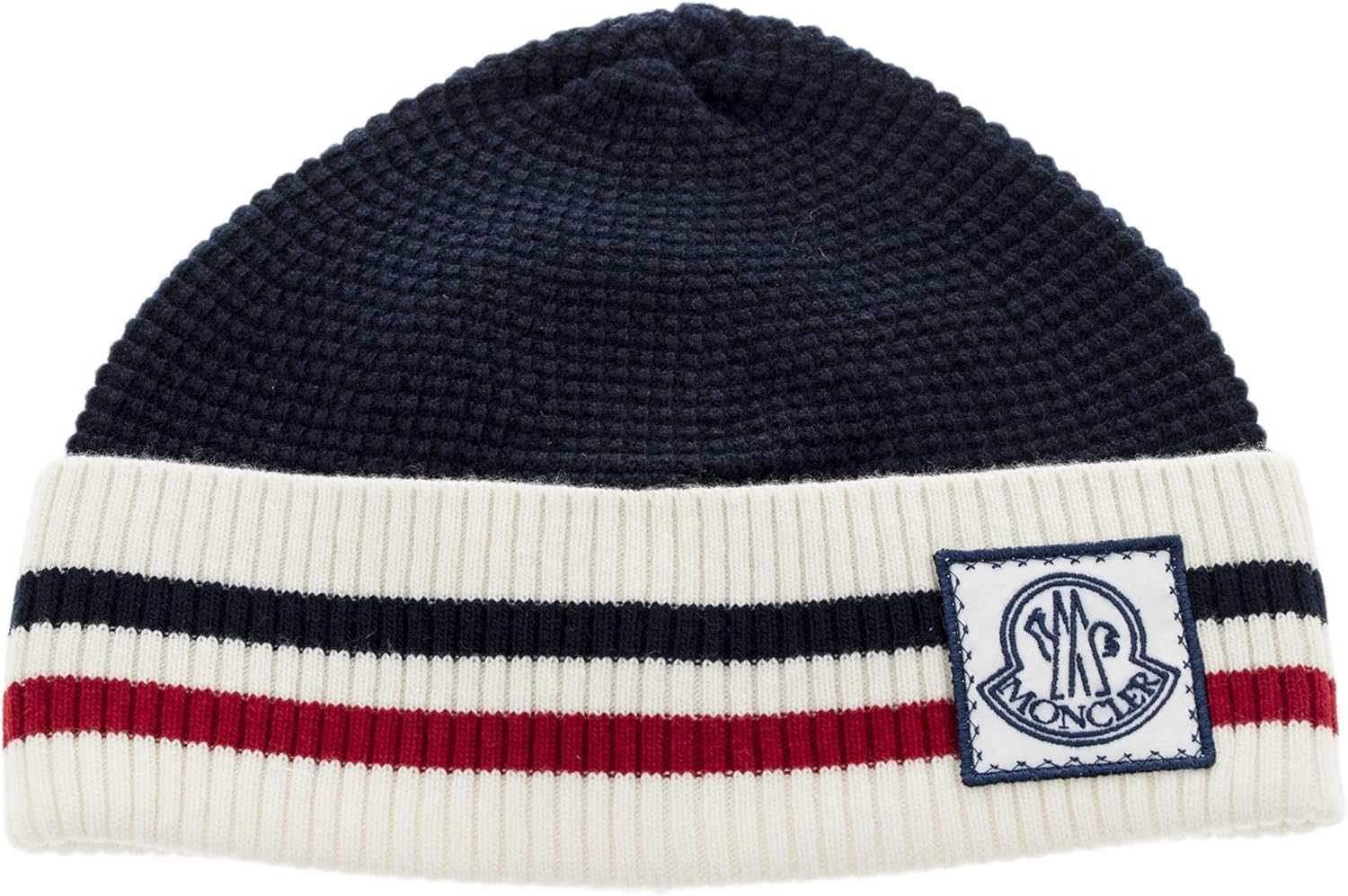 Moncler Unisex Wool Striped Logo Hat Blue at Amazon Men’s