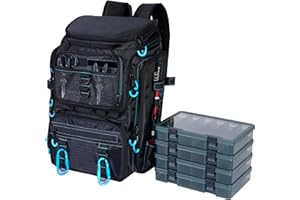 MAGIKERATION Fishing Backpack with Rod Holders,900D Oxford Water-Resistant Fishing Gear,42L Large Storage Tackle Bag for Men