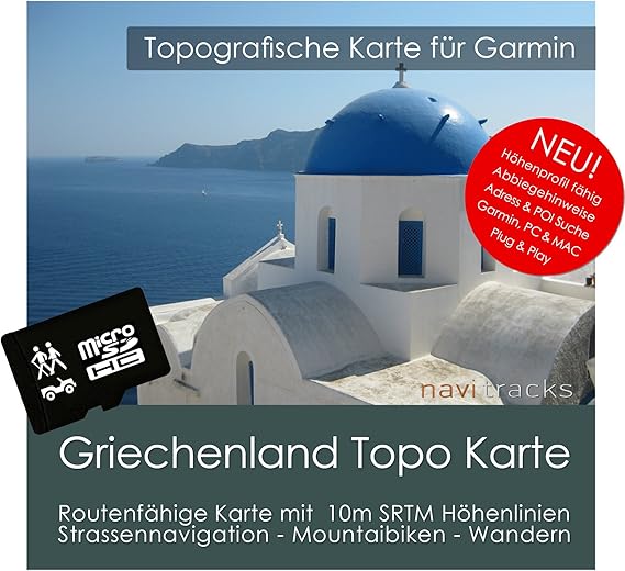 garmin karte griechenland Griechenland Garmin Karte Topo Topografische Gps Freizeitkarte Fur Fahrrad Wandern Touren Trekking Geocaching Outdoor Navigationsgerate Pc Mac Amazon De Elektronik garmin karte griechenland