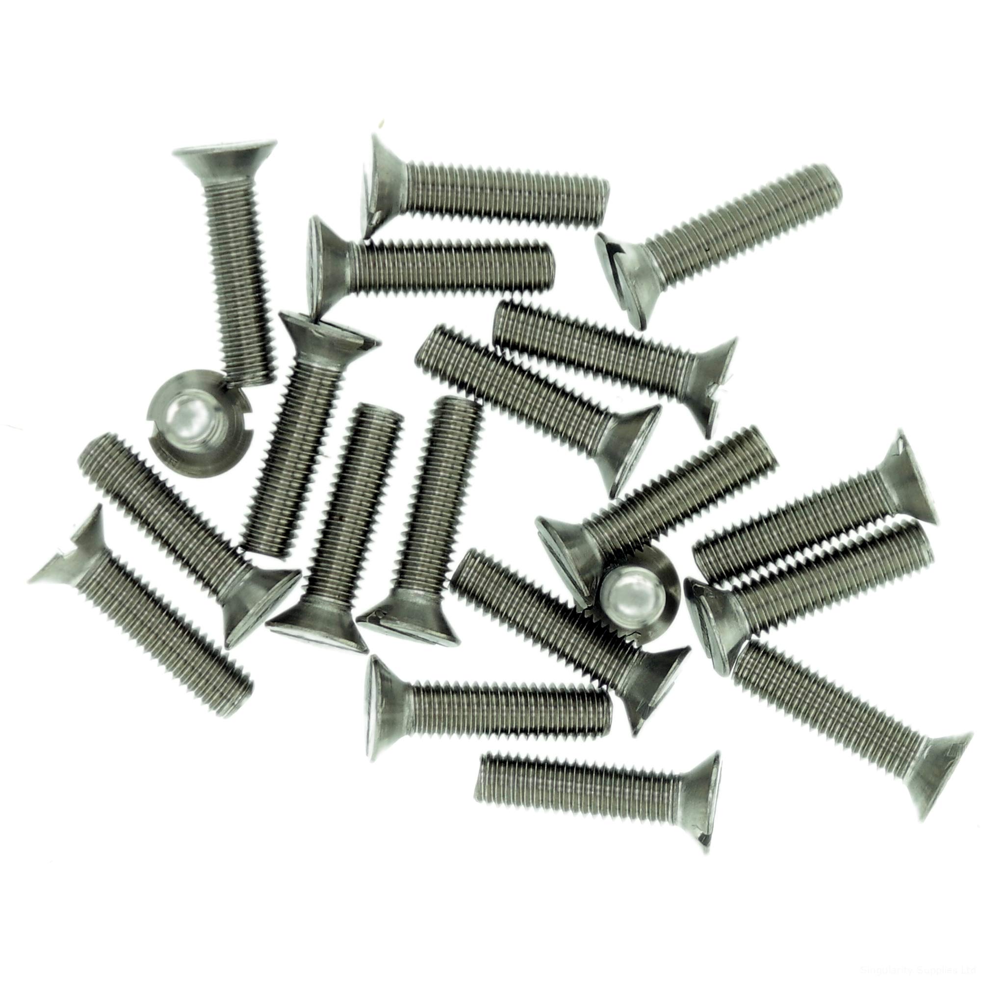 M1.4 (1.4mm x 2mm) Slot Countersunk Machine Screw (Bolt) - Stainless Steel (A2) (Pack of 20)