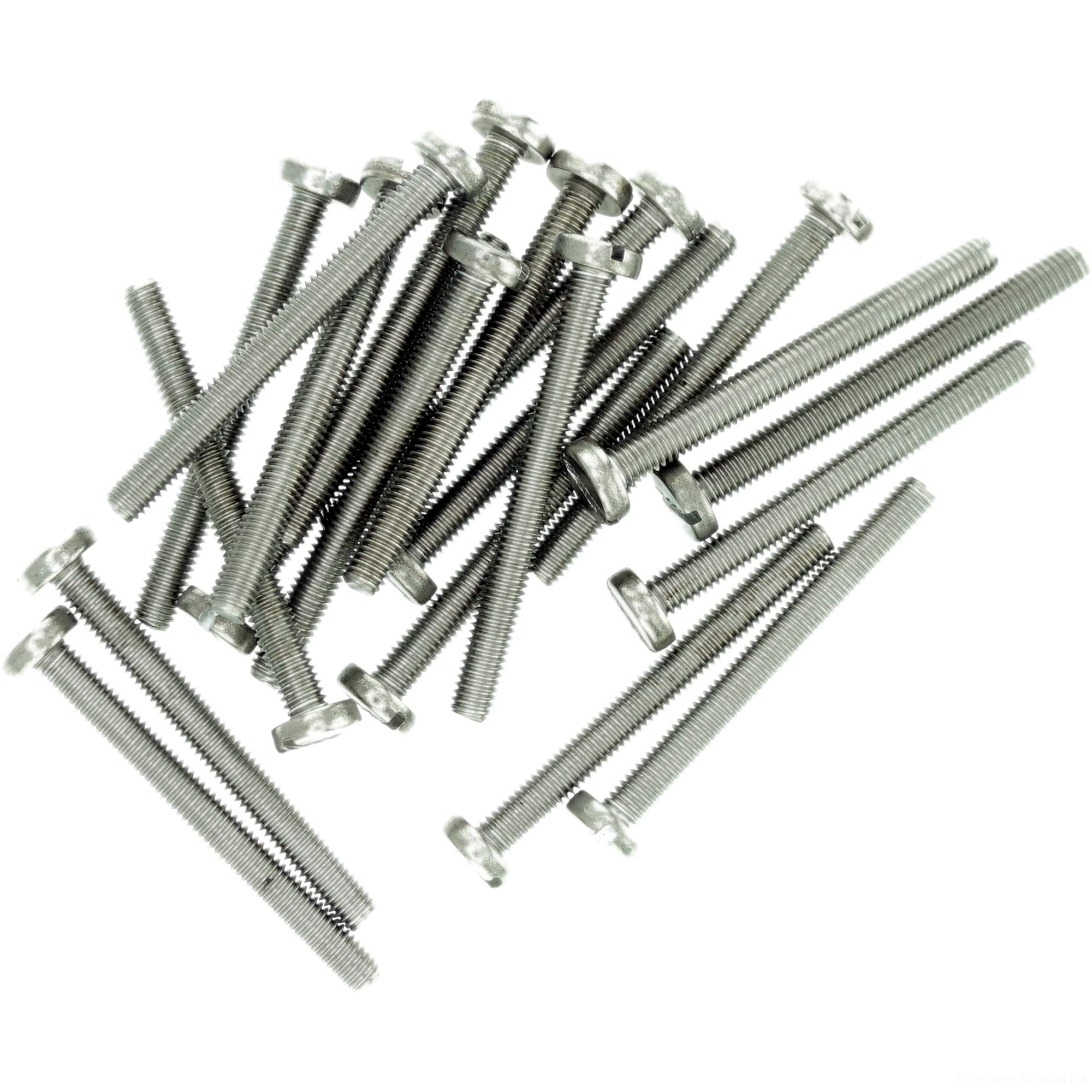 M5 (5mm x 40mm) Slot Pan Machine Screw (Bolt) - Stainless Steel (A2) (Pack of 20)