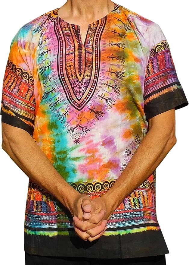 TieDye Dashiki 100 Cotton Colorful Traditional Design By