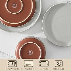 MALACASA Plates and Bowls Sets, 18 Pieces Modern