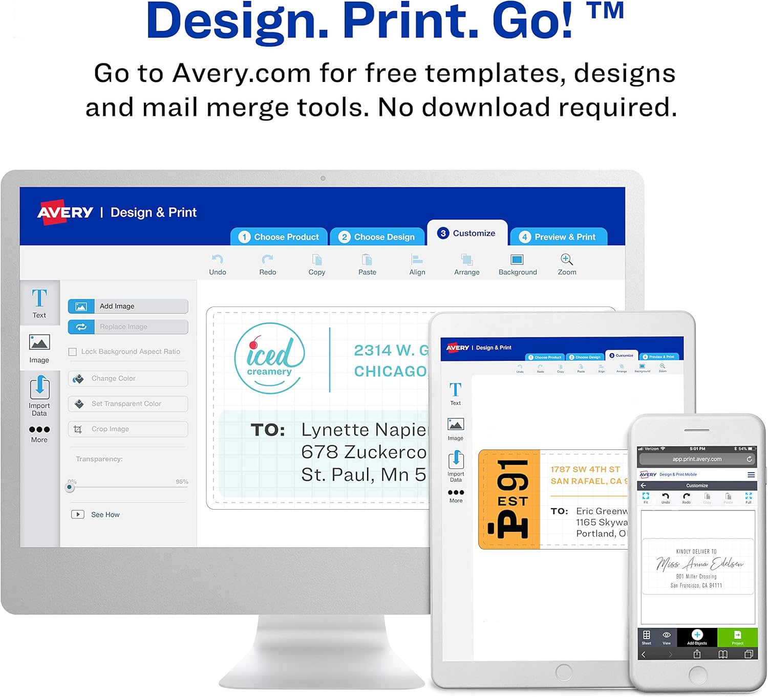 Avery Waterproof Labels with Ultrahold Permanent Adhesive, 1" x 2-5/8", 1, 500 Labels for Laser Printers (5520) : Avery Waterproof Labels : Office Products