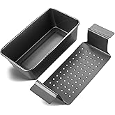 HONGBAKE Meatloaf Pan with Drain Tray, 9 x 5 Inches Loaf Pans with Insert, Nonstick Meat Loaf for Baking, Reduce the Fat and Kick Up the Flavor, Grey