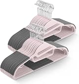 KEPLIN 50-Pack Non-Slip Hangers Slimline with 360° Swivel Blush 41x22cm
