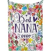 InnoBeta Nana Gifts, Grandma Gifts for Nana, Flannel Throw Blankets on Mother's Day, Christmas, Birthday, 50" x 65", Flowers