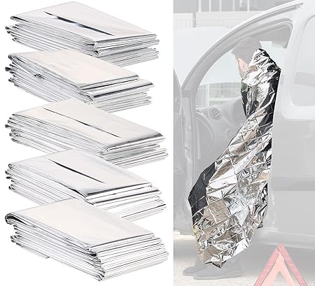 Semptec Urban Survival Technology Survival-Rettungsdecke: 5er-Set isolierende Rettungsdecken, extraleichtes Mini-Packmaß, 200
