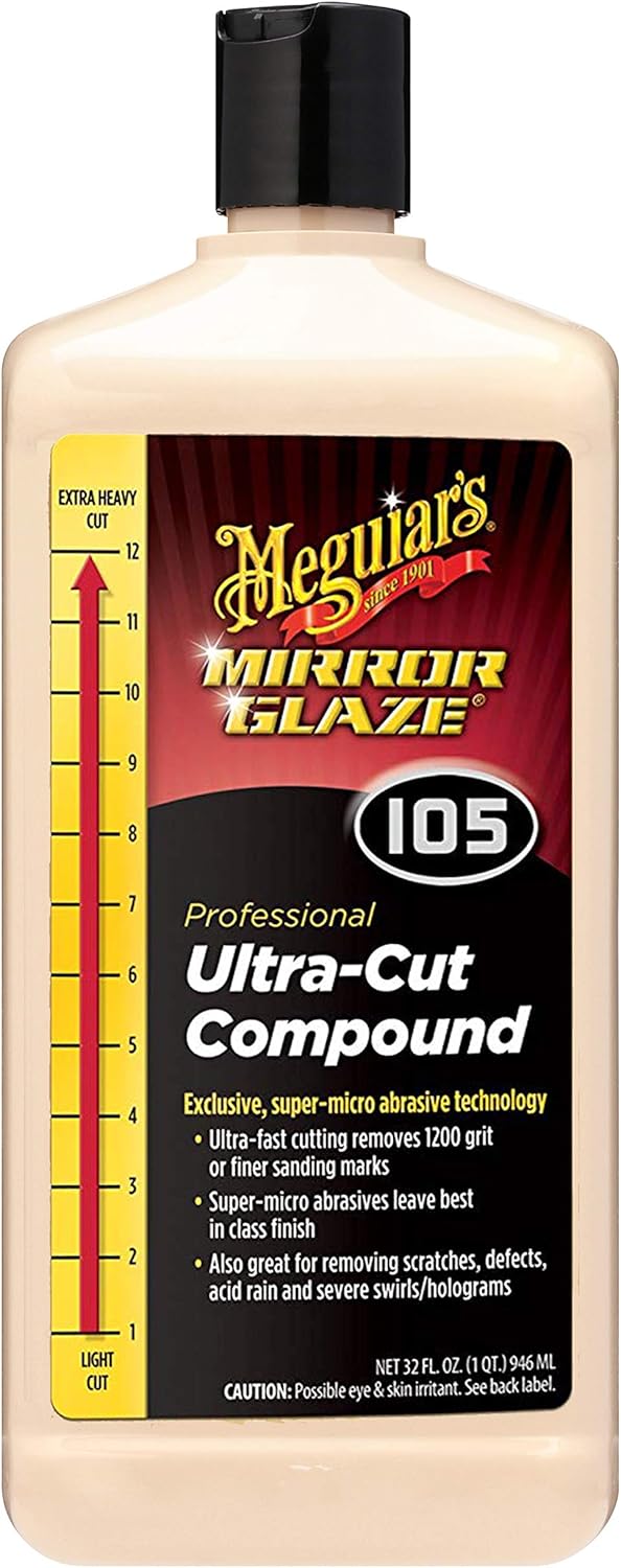 Meguiar's M105 Mirror Glaze UltraCut Compound 32 oz., Polishing