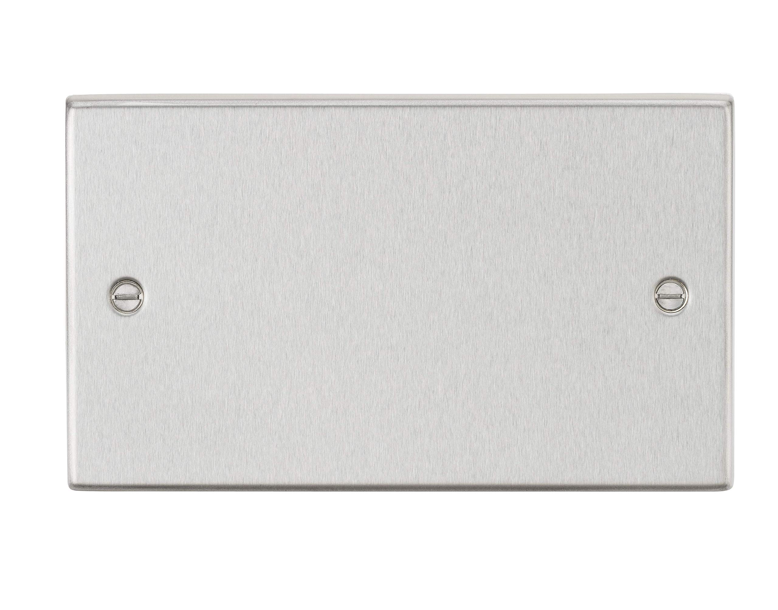 2G Blanking Plate - Square Edge Brushed Chrome