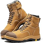 ROCKROOSTER Roslyn Composite Toe Side Zip Work Boots for Men, 7" Lightweight Comp Toe Cap Comfortable YKK Zipper Non-slip Rubber,ASTM F2413-18 EH Safety Boot, Wide Ankle Support Boots (CP232Z-245Z)