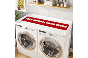 Avana (100% Natural Solid Wood Washer Dryer Countertop – White Pine Laundry Countertop with Raised Edges, 54” x 27.5” Counter Top for Washer and Dryer, Laundry Room Organizer & Tabletop