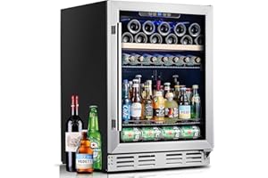 Kalamera Mini Fridge Beverage and Wine Cooler Built-in or Freestanding - 118 Cans & 16 Bottles Capacity Wine Refrigerator Cooler